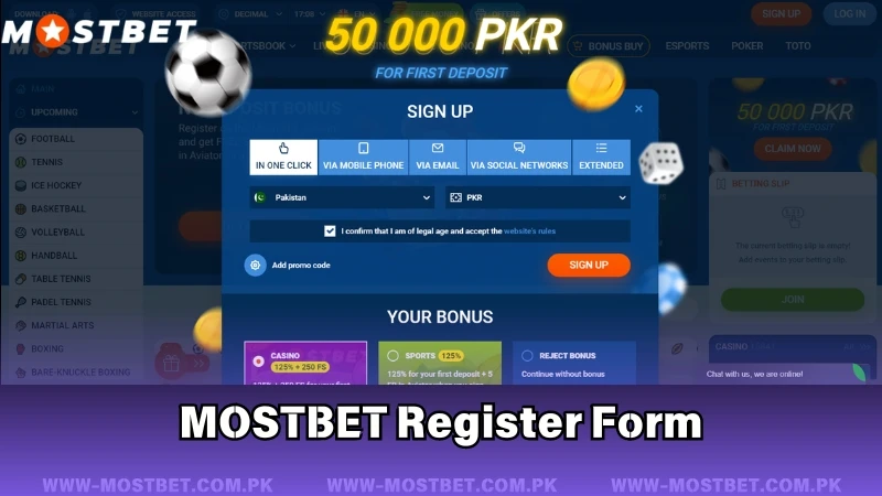 MOSTBET Register Form